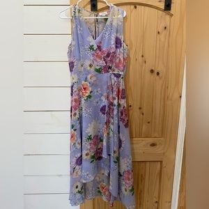 Calvin Klein women’s chiffon dress in purple floral print